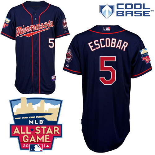 Eduardo Escobar #5 Youth Baseball Jersey-Minnesota Twins Authentic 2014 ALL Star Alternate Navy Cool Base MLB Jersey